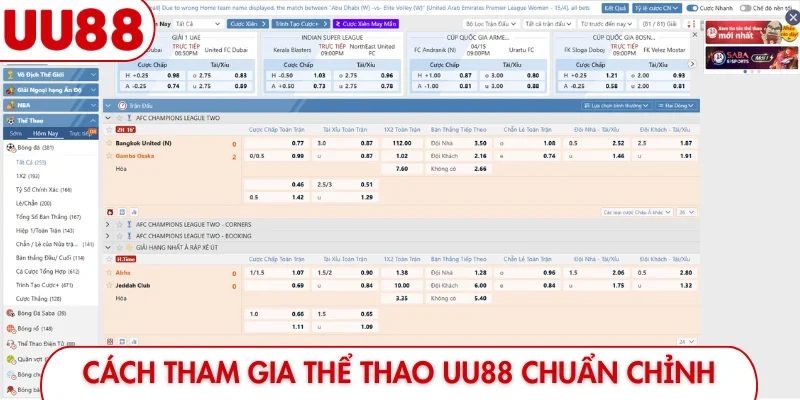 Cách tham gia thể thao UU88 chuẩn chỉnh